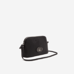 Women Lacoste V0ZN2864 Black 000 Grained Leather Dome Crossover Bag - Image 3