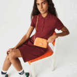 Women Lacoste V0ZN2865 Poterie K20 Grained Leather Dome Crossover Bag