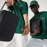 Women Lacoste V0ZN2868 Black 000 Flat Pocket Zip Crossover Bag