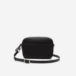Women Lacoste V0ZN2868 Black 000 Flat Pocket Zip Crossover Bag - Image 3