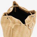 Women Lacoste V0ZN2869 Viennois Beige L01 Monogram Print Bucket Bag - Image 4