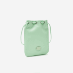 Women Lacoste V0ZN2874 Ash K93 Vertical Grained Leather Shoulder Pouch - Image 4
