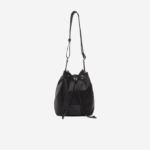Women Lacoste V0ZN2876 Black 000 Signature Patch Bucket Bag