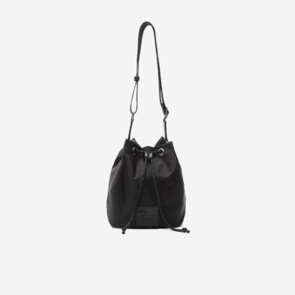 Women Lacoste V0ZN2876 Black 000 Signature Patch Bucket Bag