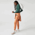 Women Lacoste V0ZN2878 Farine Sinople F89 Monogram Print Boston Bag - Image 2