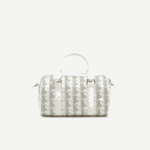 Women Lacoste V0ZN2878 Farine Sinople F89 Monogram Print Boston Bag - Image 4