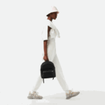 Women Lacoste V0ZN2879 Black 000 Large Front Pocket Backpack