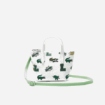 Women Lacoste V0ZN2883 Blanc Croc Allover L05 Comic Print Nano Bag - Image 2