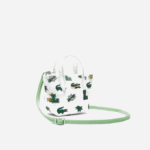 Women Lacoste V0ZN2883 Blanc Croc Allover L05 Comic Print Nano Bag - Image 4