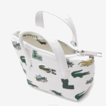 Women Lacoste V0ZN2883 Blanc Croc Allover L05 Comic Print Nano Bag - Image 5
