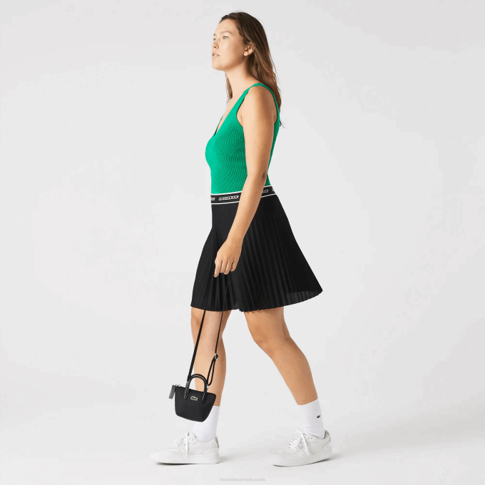 Women Lacoste V0ZN2886 Black 000 L.12.12 Detachable Shoulder Strap Shopping Bag - Image 2