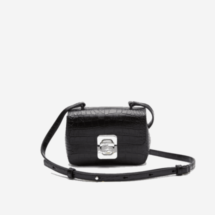 Women Lacoste V0ZN2888 Black 000 Leather Crossbody Bag