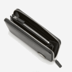 Women Lacoste V0ZN2895 Black 000 Metal Plate Zip Wallet - Image 2