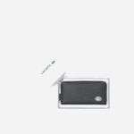 Women Lacoste V0ZN2895 Black 000 Metal Plate Zip Wallet - Image 3