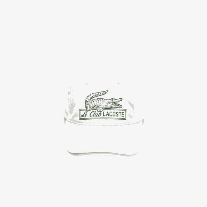 Women Lacoste V0ZN2897 White 70V Vintage Croc Print Cap - Image 3