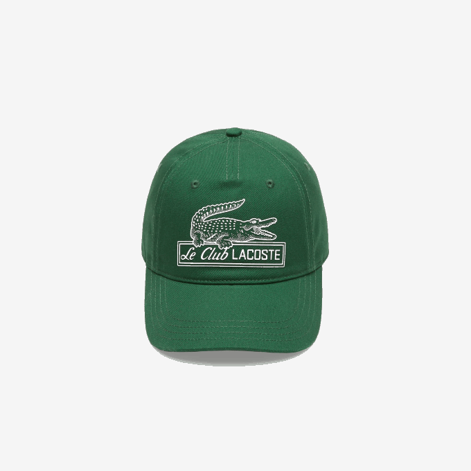 Women Lacoste V0ZN2898 Green 132 Vintage Croc Print Cap - Image 3