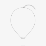 Women Lacoste V0ZN2905 Silver 045 Crocodile Necklace - Image 2