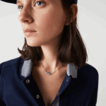 Women Lacoste V0ZN2905 Silver 045 Crocodile Necklace