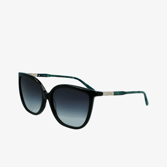 Women Lacoste V0ZN2906 Matt Black 001 Tubular Temple Butterfly Acetate Sunglasses - Image 2