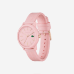 Women Lacoste V0ZN2909 Pink 000 12.12 Pink Silicone Strap Watch - Image 2