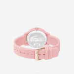 Women Lacoste V0ZN2909 Pink 000 12.12 Pink Silicone Strap Watch - Image 3