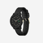 Women Lacoste V0ZN2910 Black 000 12.12 Black Silicone Strap Watch - Image 2