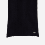 Women Lacoste V0ZN2912 Navy Blue 166 Large Ribbed Wool Scarf - Image 2