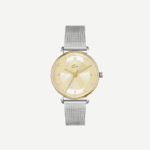 Women Lacoste V0ZN2922 Silver 000 Club 3 Hands Watch - Champagne With Stainless Steel Mesh