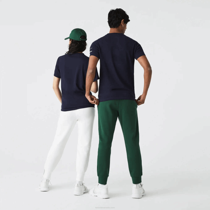 Women Lacoste V0ZN944 Navy Blue White VLL SPORT x Theo Curin Graphic Jersey T-Shirt - Image 3