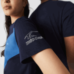 Women Lacoste V0ZN944 Navy Blue White VLL SPORT x Theo Curin Graphic Jersey T-Shirt - Image 4