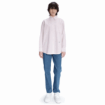 WomenV0ZN2660 White Pink M5U Lacoste x A.P.C. Striped Cotton Shirt