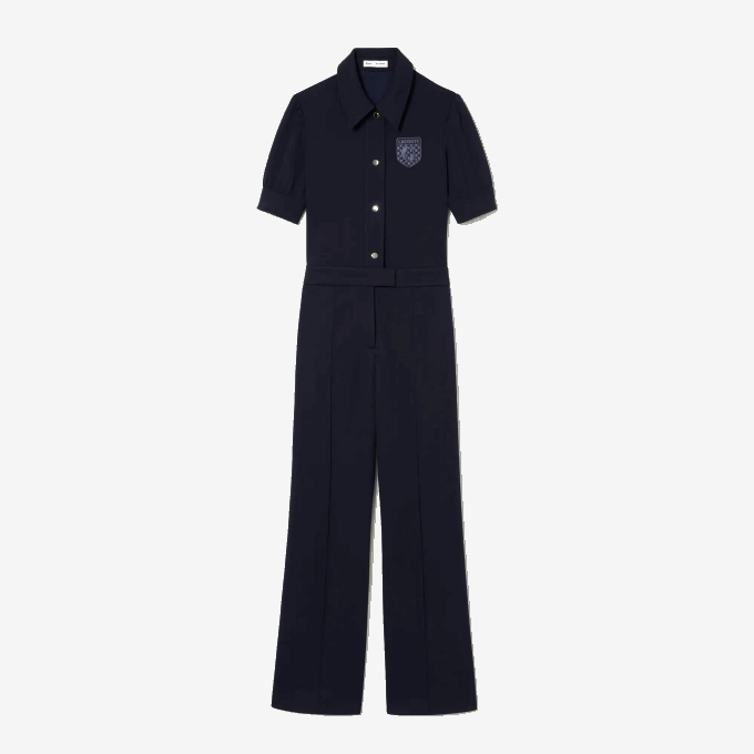 WomenV0ZN2666 Navy Blue 166 Lacoste x Goop Two-Ply Pique Jumpsuit - Image 2