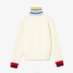 WomenV0ZN2673 White R1T Lacoste x Goop Ribbed Wool Zip Sweater - Image 4