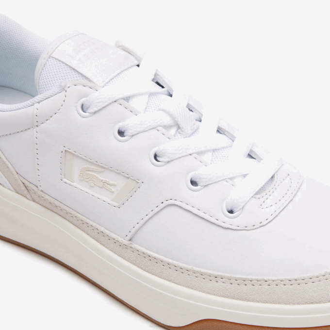 WomenV0ZN2760 White & Off White 65T Lacoste x Goop G80 Leather Sneakers - Image 5