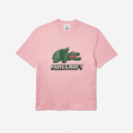 WomenV0ZN879 Pink 7SY Lacoste x Minecraft Print Organic Cotton T-Shirt - Image 5