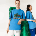 WomenV0ZN881 Blue L99 Lacoste x Minecraft Print Organic Cotton T-Shirt