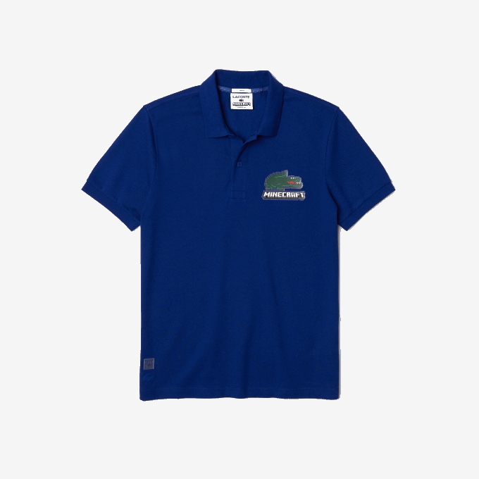 WomenV0ZN942 Blue BDM Lacoste x Minecraft Classic Fit Organic Cotton Polo - Image 3
